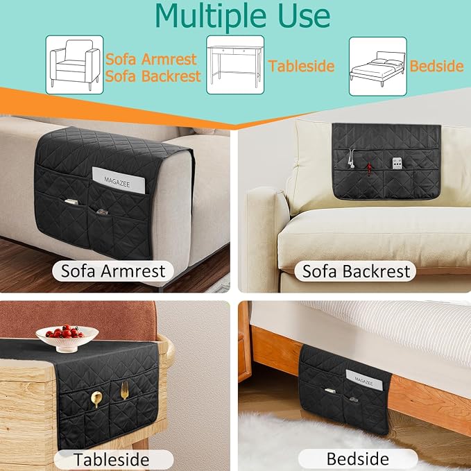 Remote Control Holder for Recliner Armchair Caddy Couch Armrest Organizer - Image 7