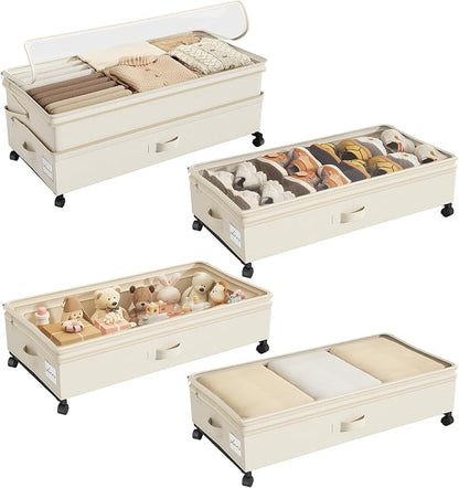 Kitstorack 4 Pack Height-adjustable Under Bed Storage by Kitstorack