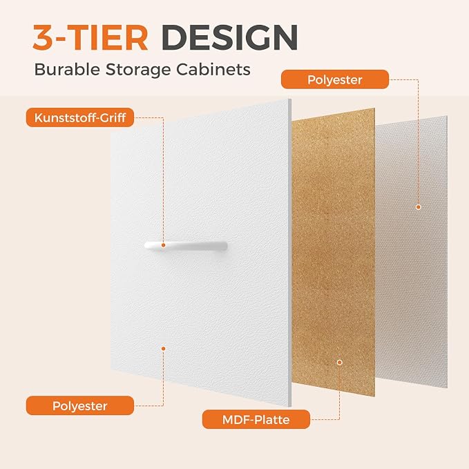 Sweetcrispy 8 Drawer Fabric White Dresser - Image 5