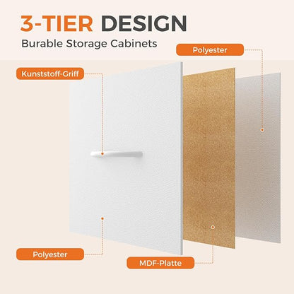 Sweetcrispy 8 Drawer Fabric White Dresser - Image 5