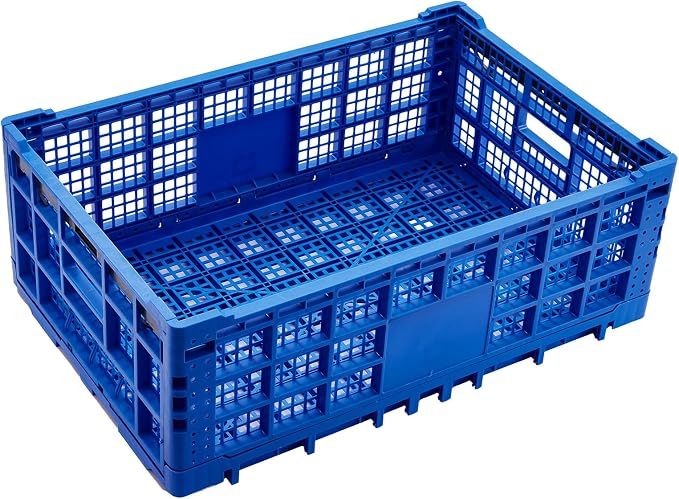 Collapsible Storage Crates, 52 Liter Heavy Duty Foldable Plastic Crates by Unknown