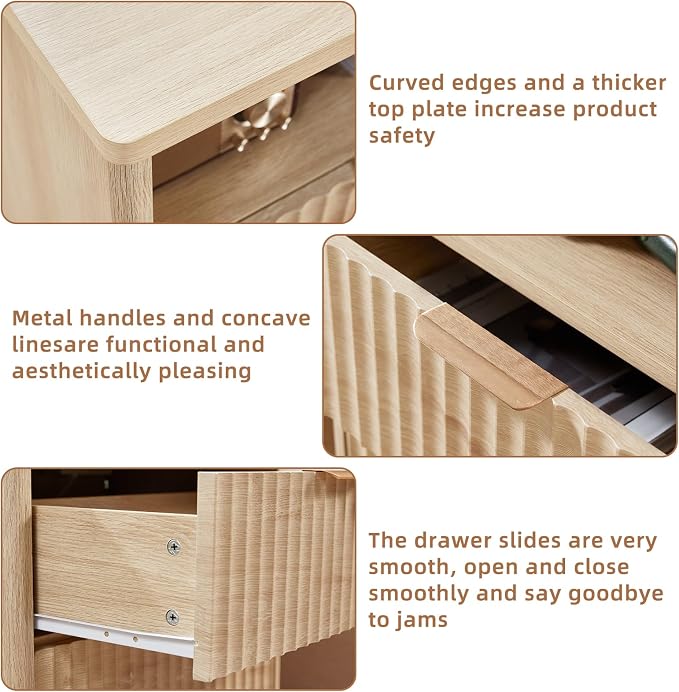 LEYAOYAO Fluted Nightstand - Image 5