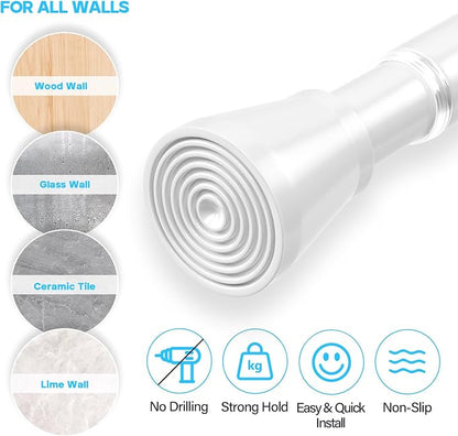 MEXAU 1Pack Spring Tension Curtain Rod 29-64 inch White Small Tension Rod | - Image 3