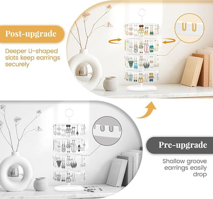 EsLuker.ly Earring Holder Organizer Rotating Stud Display Tree Rack, 4 Tier | - Image 4