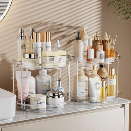 LAMU 2 Pack 2 Tier Lazy Susan Turntable Organizer 9.25'' Rotating Spice Rack - Image 4