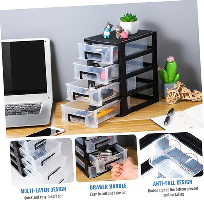 Angoily 4 Drawer Desk Organizer, Plastic Home Office Storage Organizer - Image 6