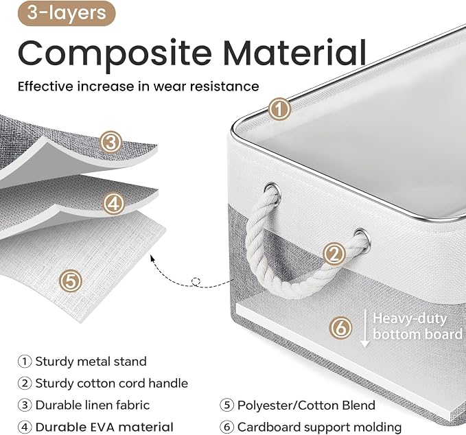 15.7x11.8x8.26 Inch Fabric Large Storage Bins - Image 2