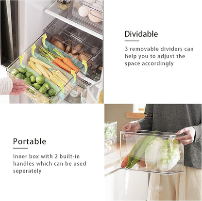 MineSign 7 pack Stackable Refrigerator Organizer Bins Pull-Out Drawers - Image 4
