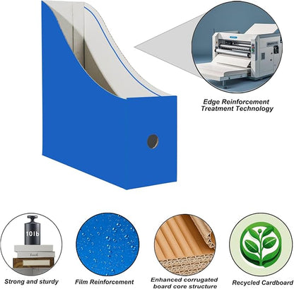 Limitliho 2 Pack Blue Cardboard Magazine File Holder - Image 2