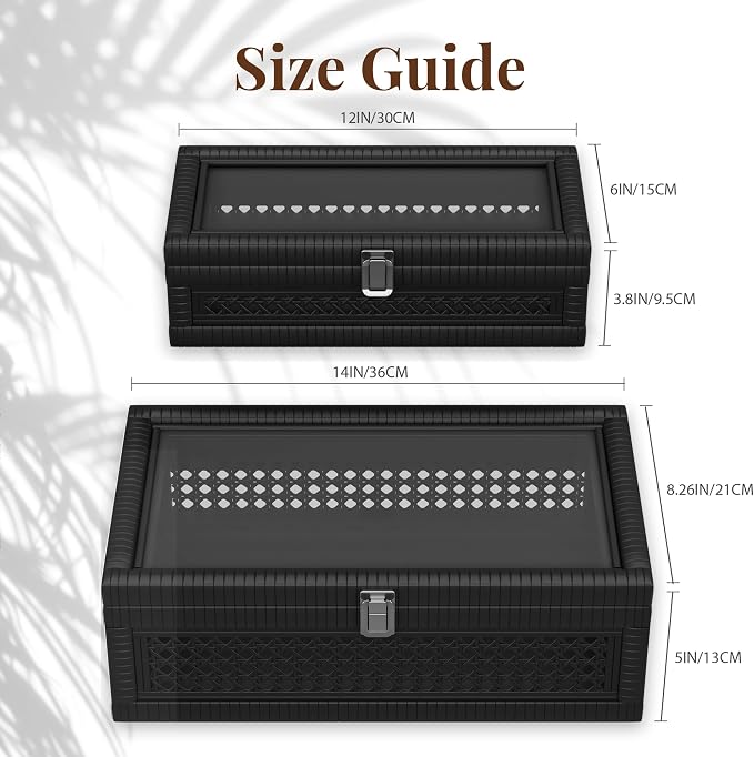 Rattan Decorative Box, Boho Display Boxes - Image 7