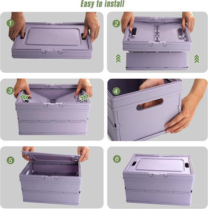 Collapsible Storage Crate, Foldable Plastic Basket - Image 4