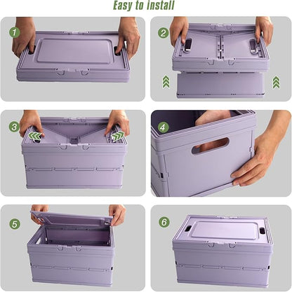 Collapsible Storage Crate, Foldable Plastic Basket - Image 4