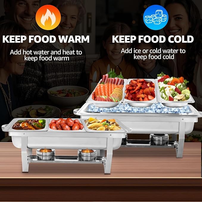 4 pack Chafing Dishes for Buffet of Stainless Steel Food Warmers for Parties 9 - Image 4