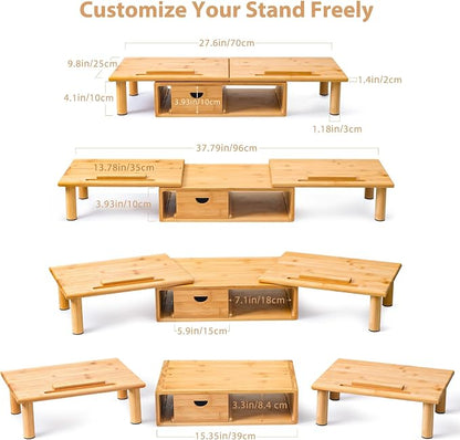 Dual Monitor Stand Riser with Drawer - Image 5