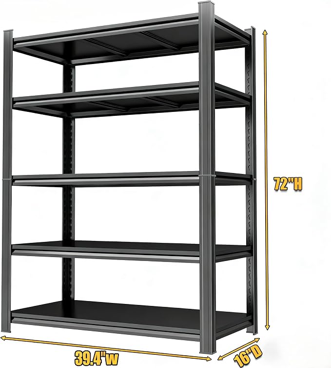5-Tier Pot Rack Adjustable Kitchen Shelf Heat Resistant 40" W x 72" H Metal - Image 2