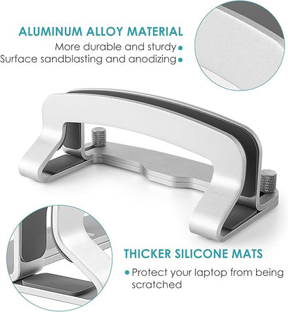 LOTEYIKE Aluminum Vertical Laptop Stand, MacBook Pro Laptop Vertical Stand Dock - Image 4