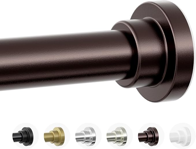 Mcrbeay Shower Curtain Rod, Non Slip No Drill Spring Loaded Curtain Rod by McrbeayShelfLiner