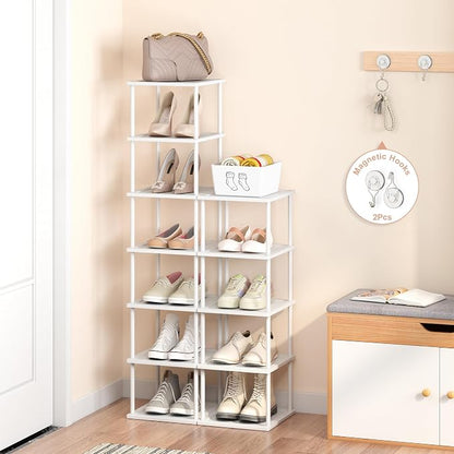 Bamboo Free Standing Shoe Rack Shelf Multi Tier Tall Wooden Stackable Shoes by MHXWSXPN