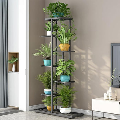 LINZINAR Plant Stand Metal 7 Tier 8 Potted Multiple Flower Pot Holder Shelf - Image 2