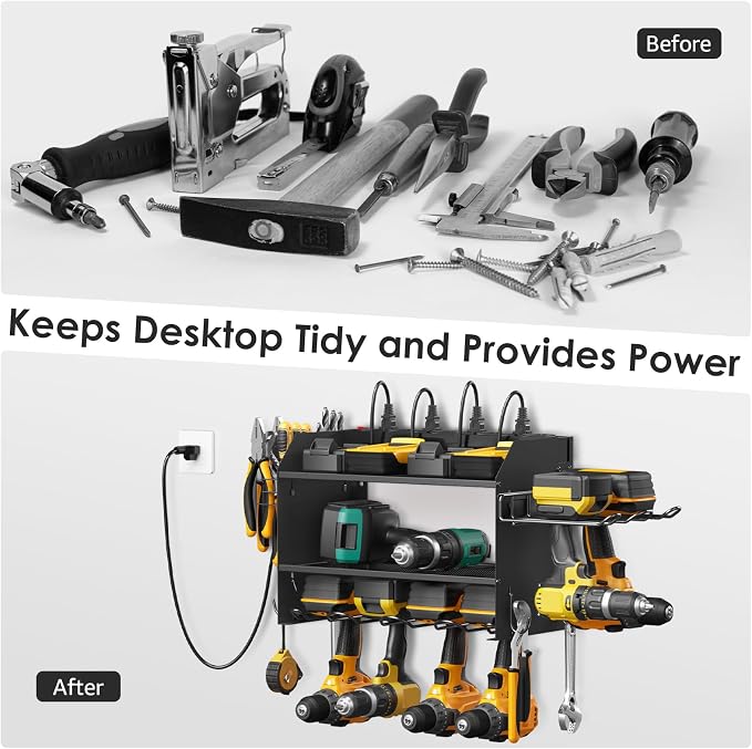 CCCEI Modular Power Tool Organizer Wall Mount Charging Station, Garage Drill - Image 4