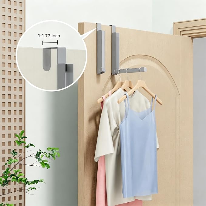 BAKON Over The Door Hanger Folding Clothes Drying Rack, Folding Hanging Coat - Image 4