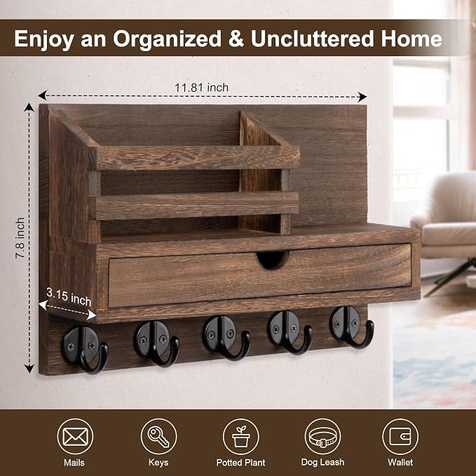 Key Holder Wall Mount, Mail Holder - Image 4