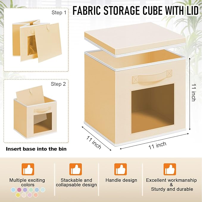Threehoney 10 Pcs Fabric Storage Cubes - Image 3