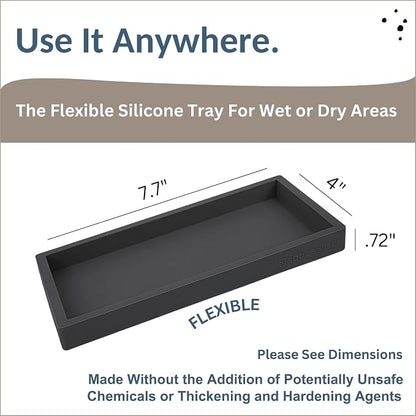 Countertop and Vanity Tray – Small 7.7” Silicone Tray, Soap Dispenser Trays - Image 3
