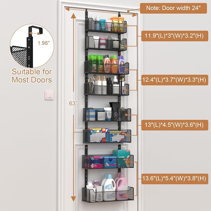 VyGrow Over The Door Organizer, 8-tier Metal Door Organizer Hanging - Image 3