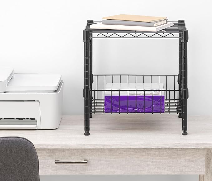 Whitmor 2 Tier Metal Storage Shelves, Heavy Duty Shelf - Image 2