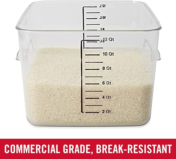 Rubbermaid Commercial Products Space Saving Square Food Storage Container 12 - Image 2
