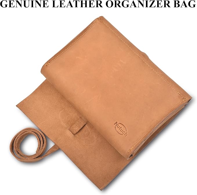 Leather Tech Pouch for Cables Chargers Phone | Tech Bag | Zipper Travel - Image 2