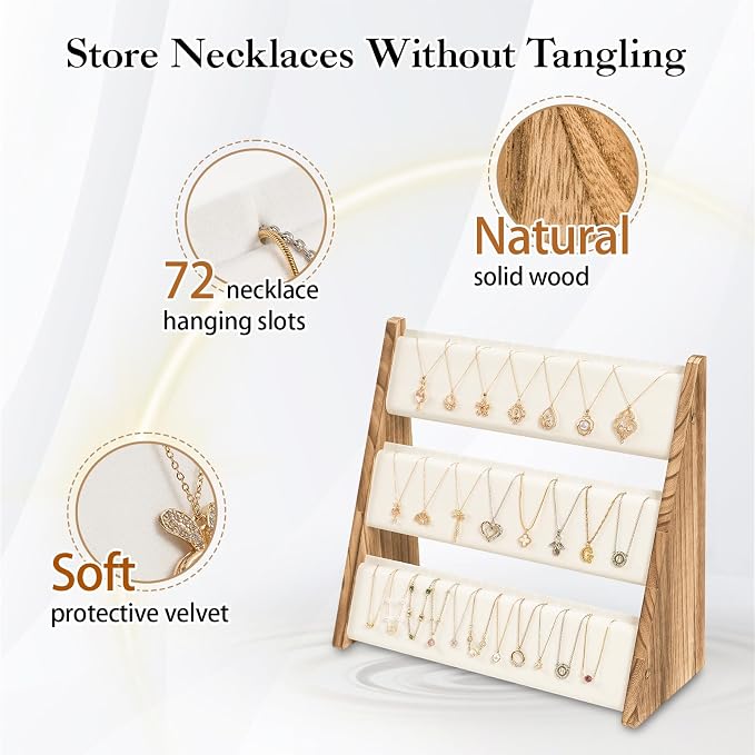 Necklace Holder, 3 Tier Necklace Organizer Stand - Image 4