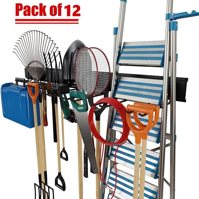 TORACK Tool Storage Rack, Heavy Duty Steel Garage Wall Mount Garden Tool - Image 3