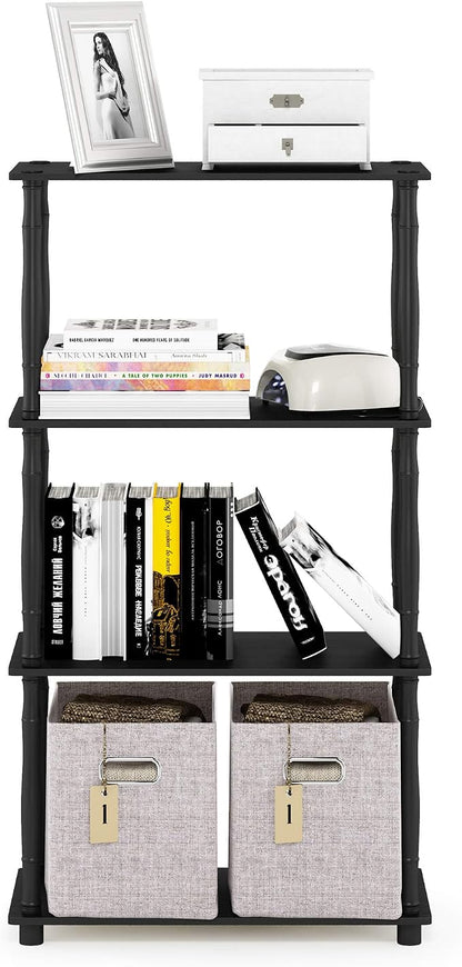 Furinno TURN-N-TUBE Storage Shelves, 4-Tier Book Shelf, Corner Shelf, Toolless - Image 5
