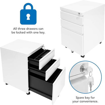 Mount-It! 3 Drawer Cabinet for Under Desk - Image 8