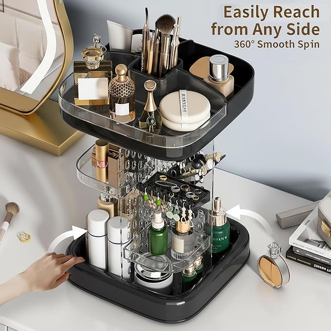 360 Rotating Make up Organizer for Vanity & Countertop, Spinning Perfume and - Image 2