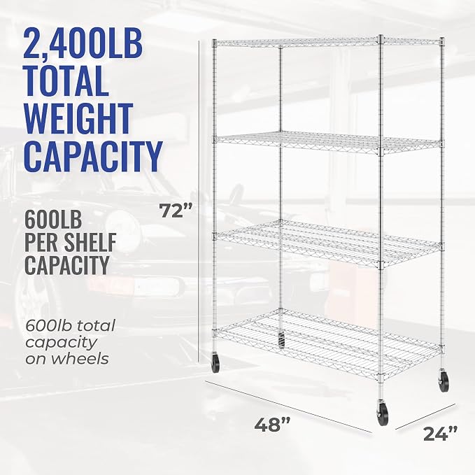 SafeRacks - NSF Certified Storage Shelves, Heavy Duty Steel Wire Unit - Image 2