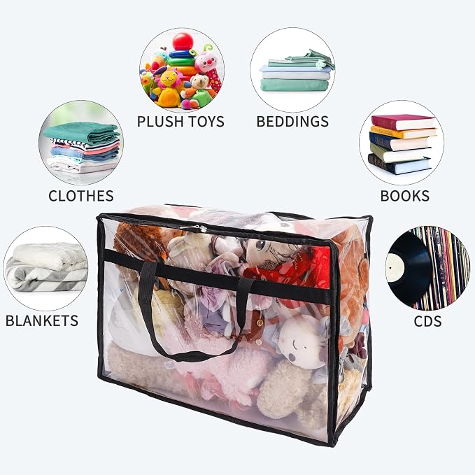 SGHUO Blanket Storage Bags 60L Extra Large Plastic Vinyl Clear Storage Bag - Image 6