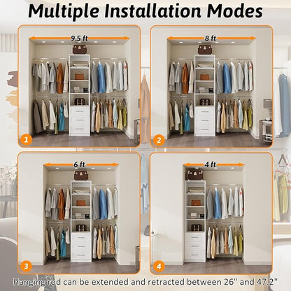 Closet System, 5FT-8FT Closet Organizer System - Image 4