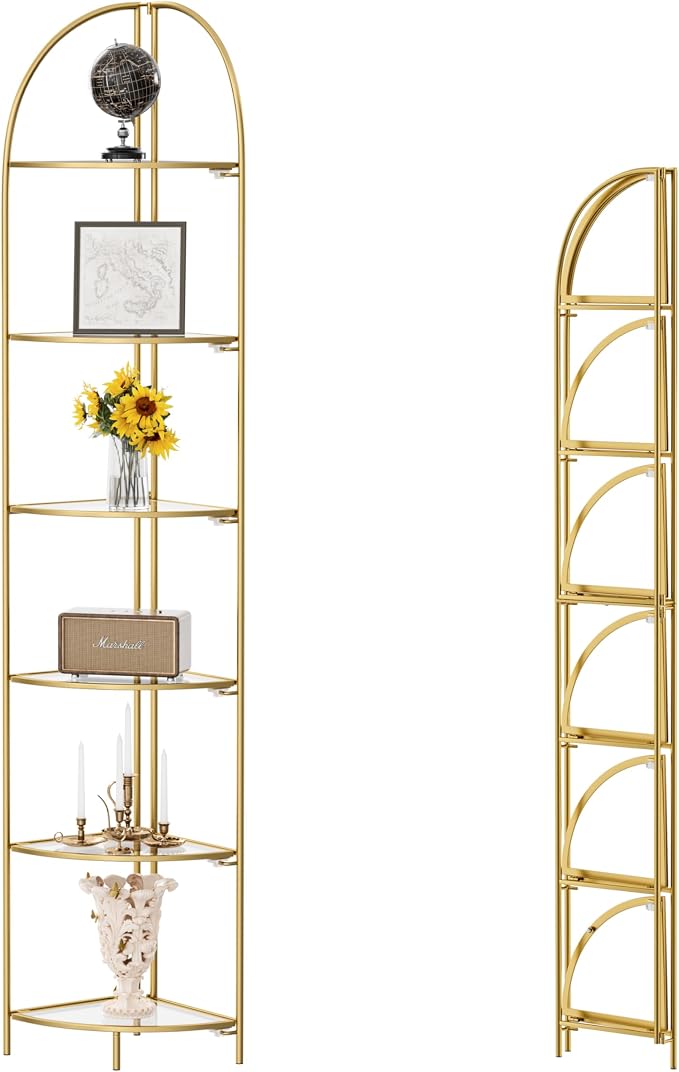 Crofy Foldable 6 Tier Corner Shelf, Metal Corner Plant Stand by CrofyLLC
