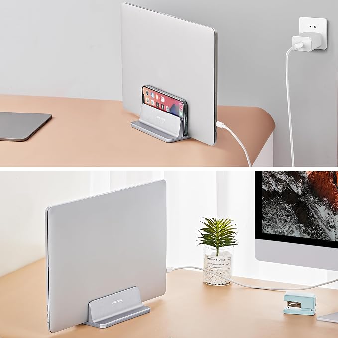 JARLINK Vertical Laptop Stand, Adjustable Aluminum Desktop Holder, Space-saving - Image 7