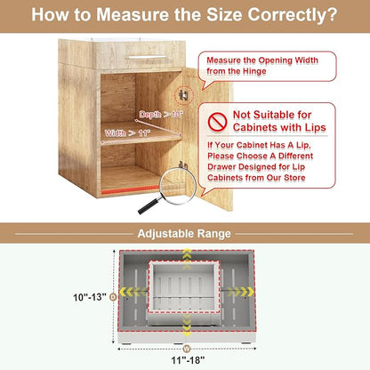 Fokyfok Pull out Cabinet Organizer, Width and Depth Expandable, No Drill - Image 2