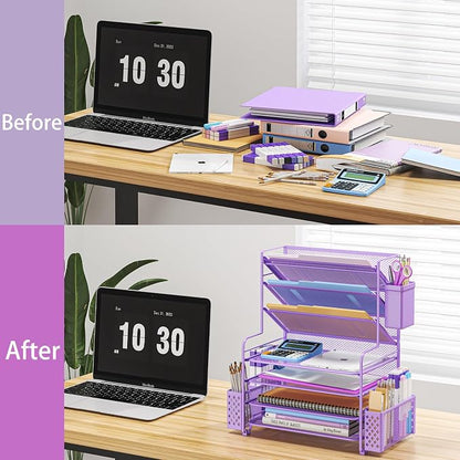 Simple Trending 7 Tier Desk File Organizer, Letter Tray Paper Organizer - Image 5
