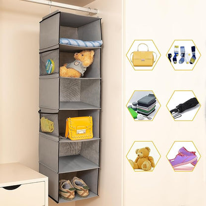 BrilliantJo 6 Shelves Hanging Closet Organizer, 2 Pack Hanging Storage - Image 4