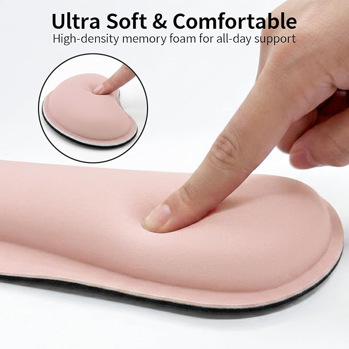 Bloss 2 Pink Wrist Rest for Mouse & Keyboard, Ergonomic Wrist Support | Soft - Image 6