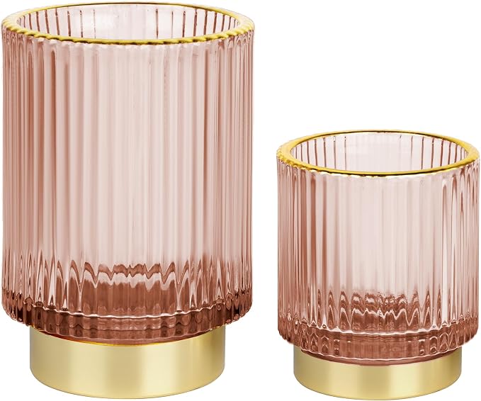 Makeup Brush holder Organizer, Crystal Glass Toothbrush Holders, Striped Make by Unknown