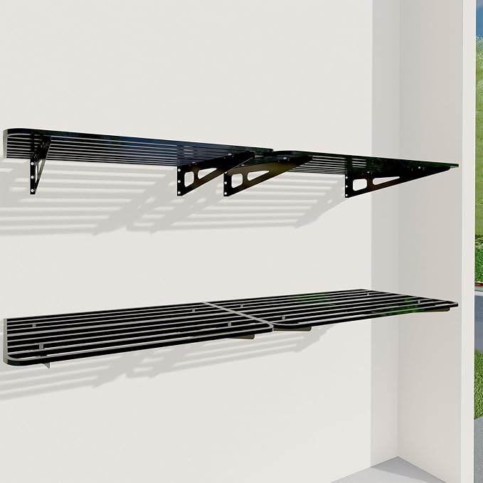 Garage Shelving Wall Mounted, Space-Saving Black by ZoffyFabrizio