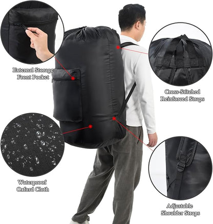 OTraki Laundry Bag Backpack, Portable Travel Dorm Laundry Bag - Image 3
