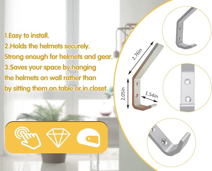 EBaokuup 6 Set Helmet Holder - Image 2